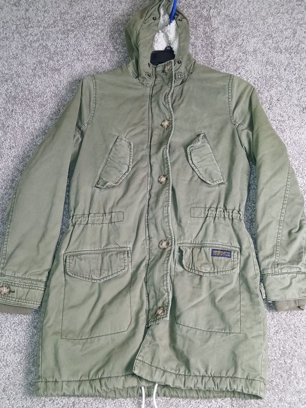 Abercrombie & Fitch Women Adirondack Parka Jacket Sherpa Lined‎ Olive Green - S